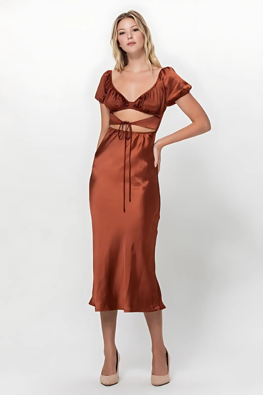 Romance in Rome Satin Dress