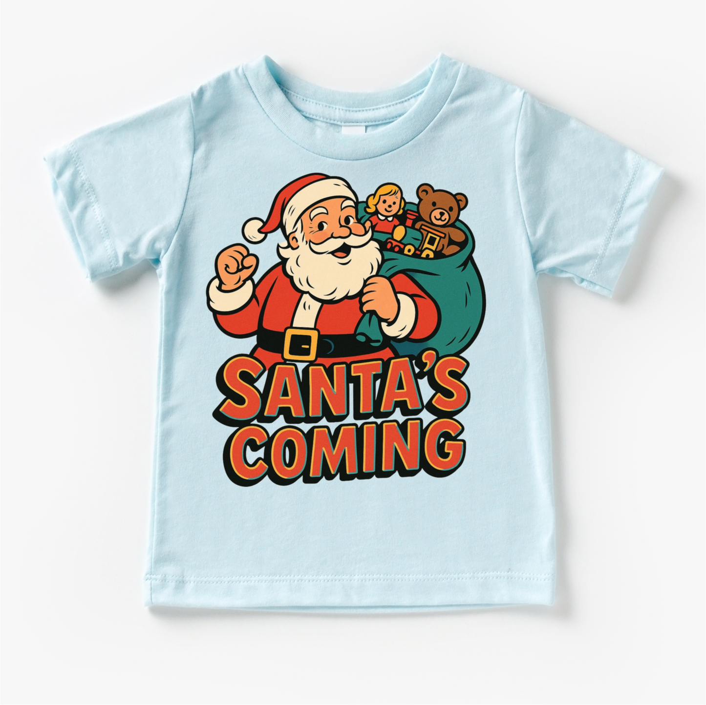 Santa Is Coming Kids Christmas Shirt - Christmas Tee - Convenient store