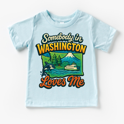 Somebody In Washington Loves Me Shirt - State Souvenir Tee - Convenient store