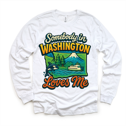 Somebody In Washington Loves Me Shirt - State Souvenir Tee - Convenient store
