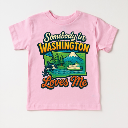 Somebody In Washington Loves Me Shirt - State Souvenir Tee - Convenient store