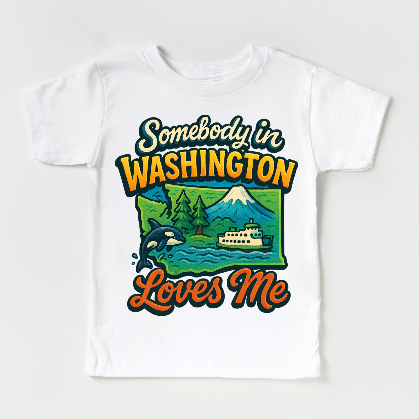 Somebody In Washington Loves Me Shirt - State Souvenir Tee - Convenient store