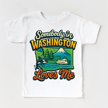 Somebody In Washington Loves Me Shirt - State Souvenir Tee - Convenient store