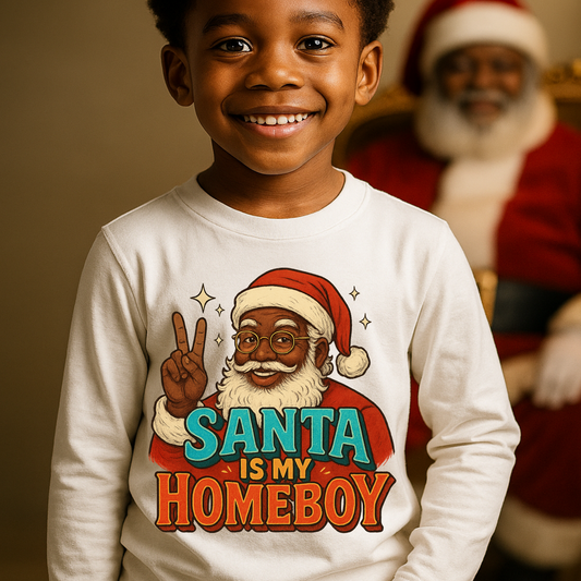 Santa Is My Homeboy Christmas Shirt - Black Santa Tee - Convenient store