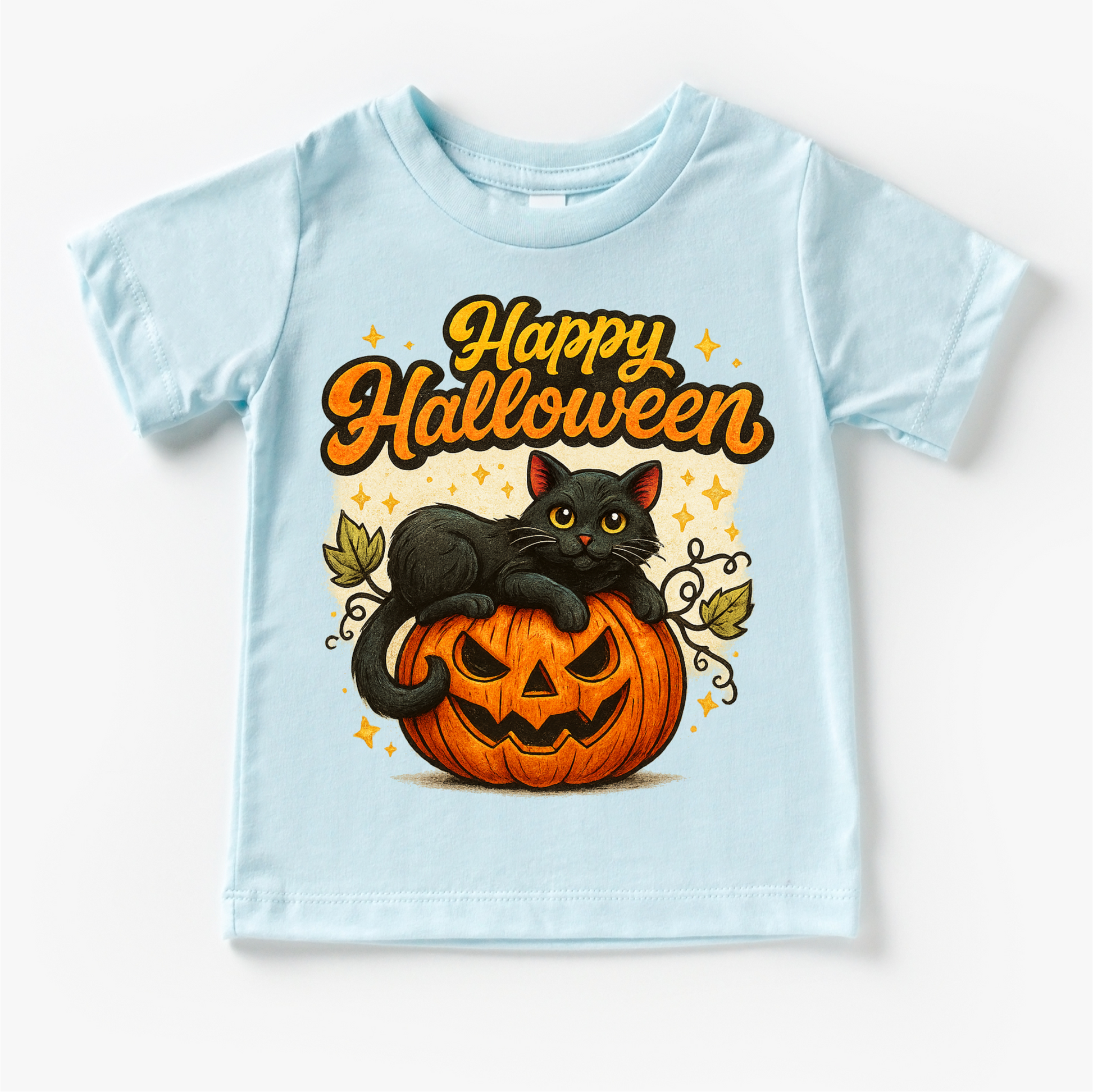 Happy Halloween Black Cat and Jack O Lantern Shirt - Halloween Tee - Convenient store