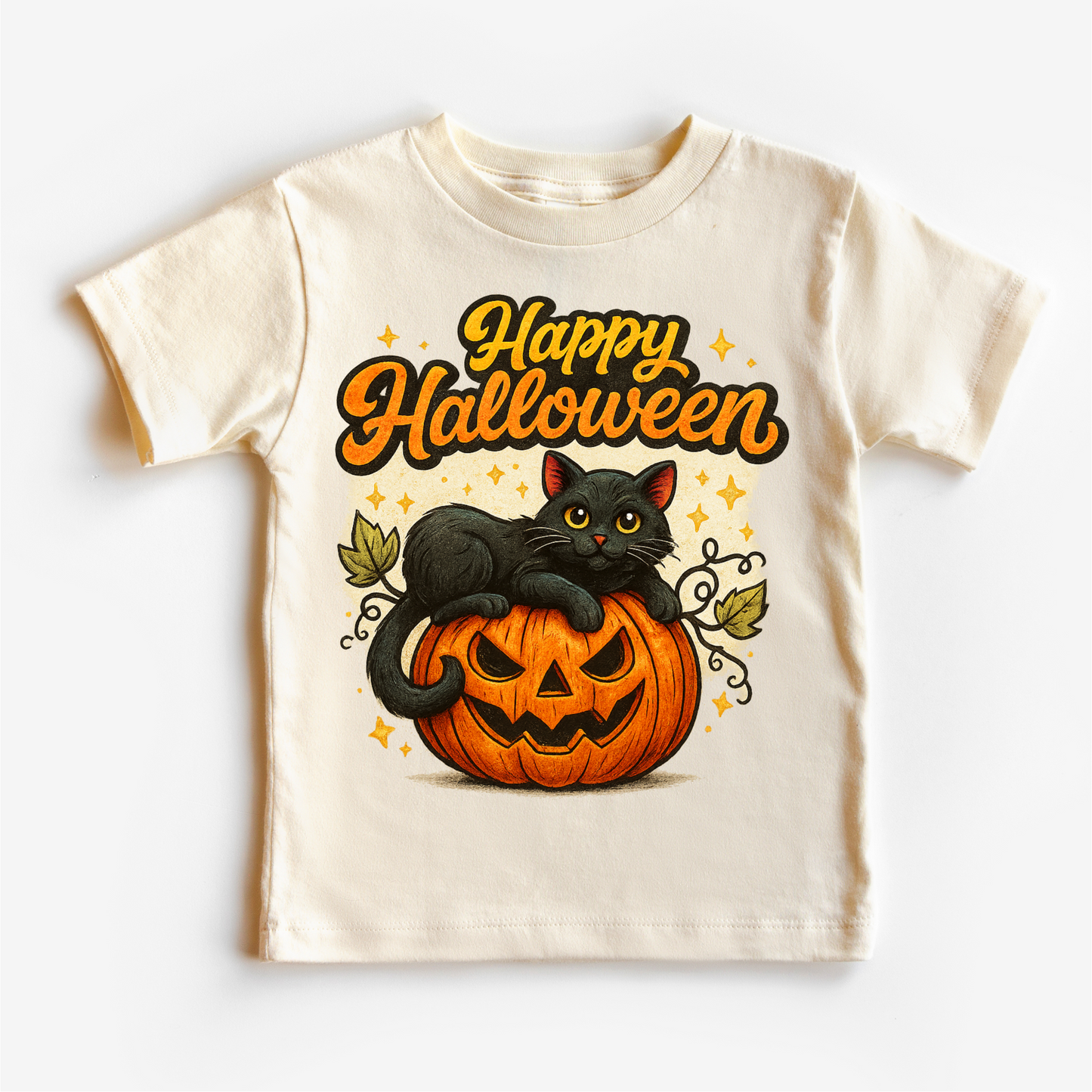 Happy Halloween Black Cat and Jack O Lantern Shirt - Halloween Tee - Convenient store