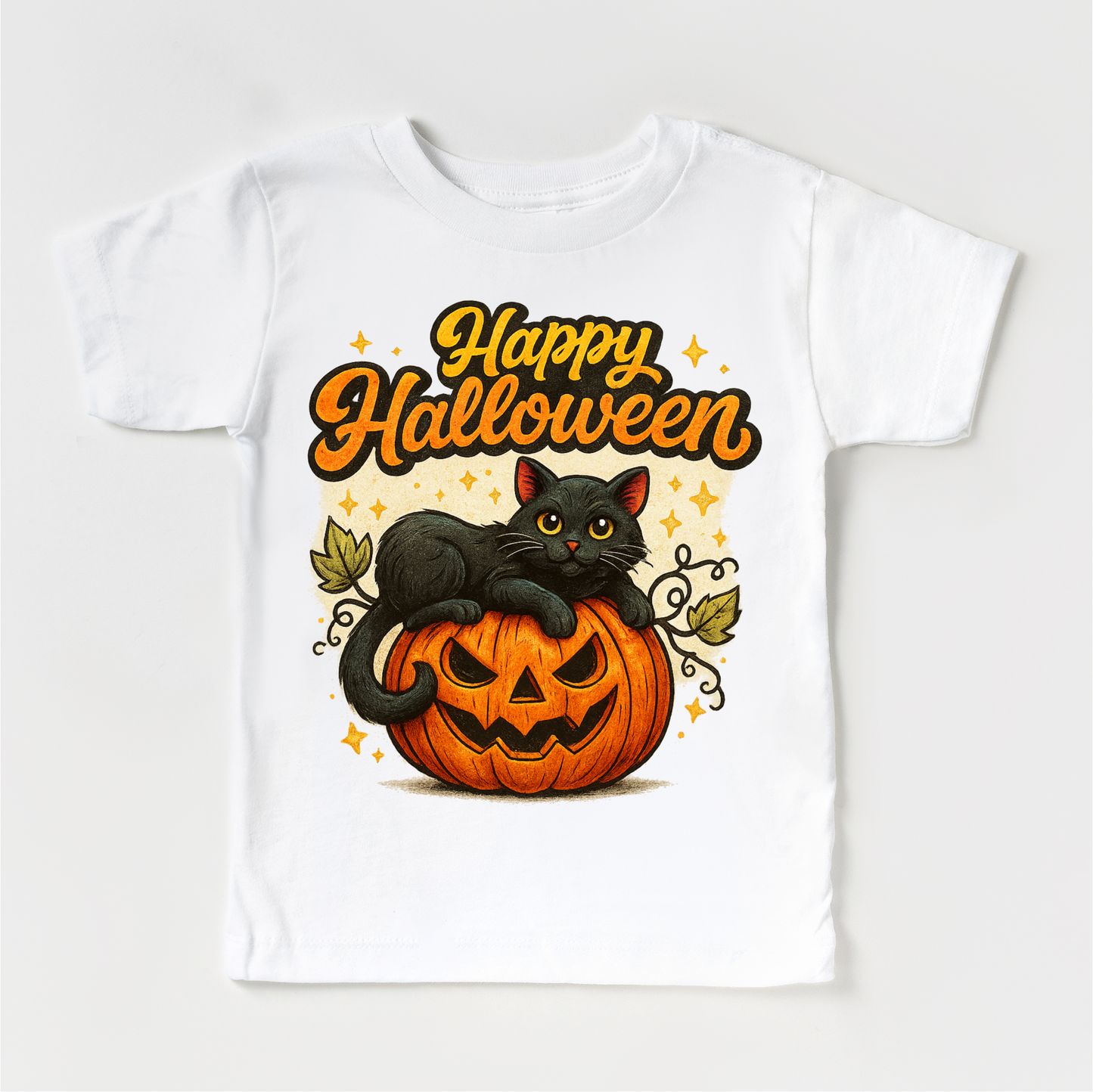 Happy Halloween Black Cat and Jack O Lantern Shirt - Halloween Tee - Convenient store