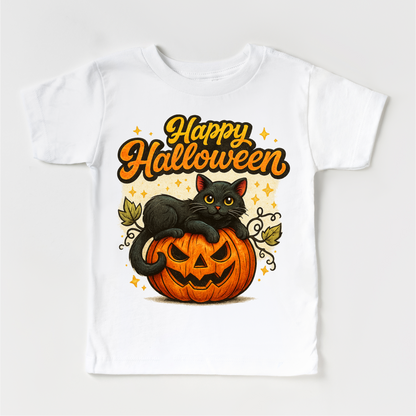 Happy Halloween Black Cat and Jack O Lantern Shirt - Halloween Tee - Convenient store