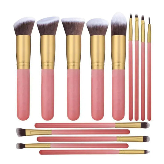 14pcs Wood Handle Makeup Brush Set Convenient store