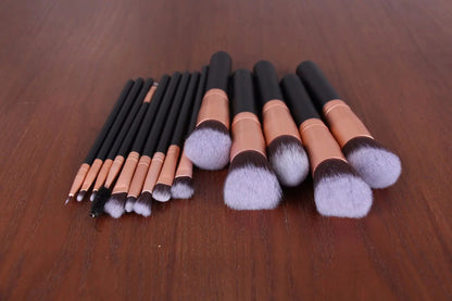 14pcs Wood Handle Makeup Brush Set Convenient store