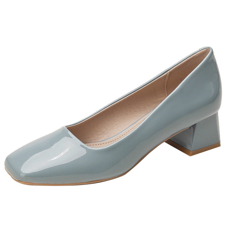 Lady Chunky High Heels Square Toe Gentle Mary Jane High Heels - Convenient store