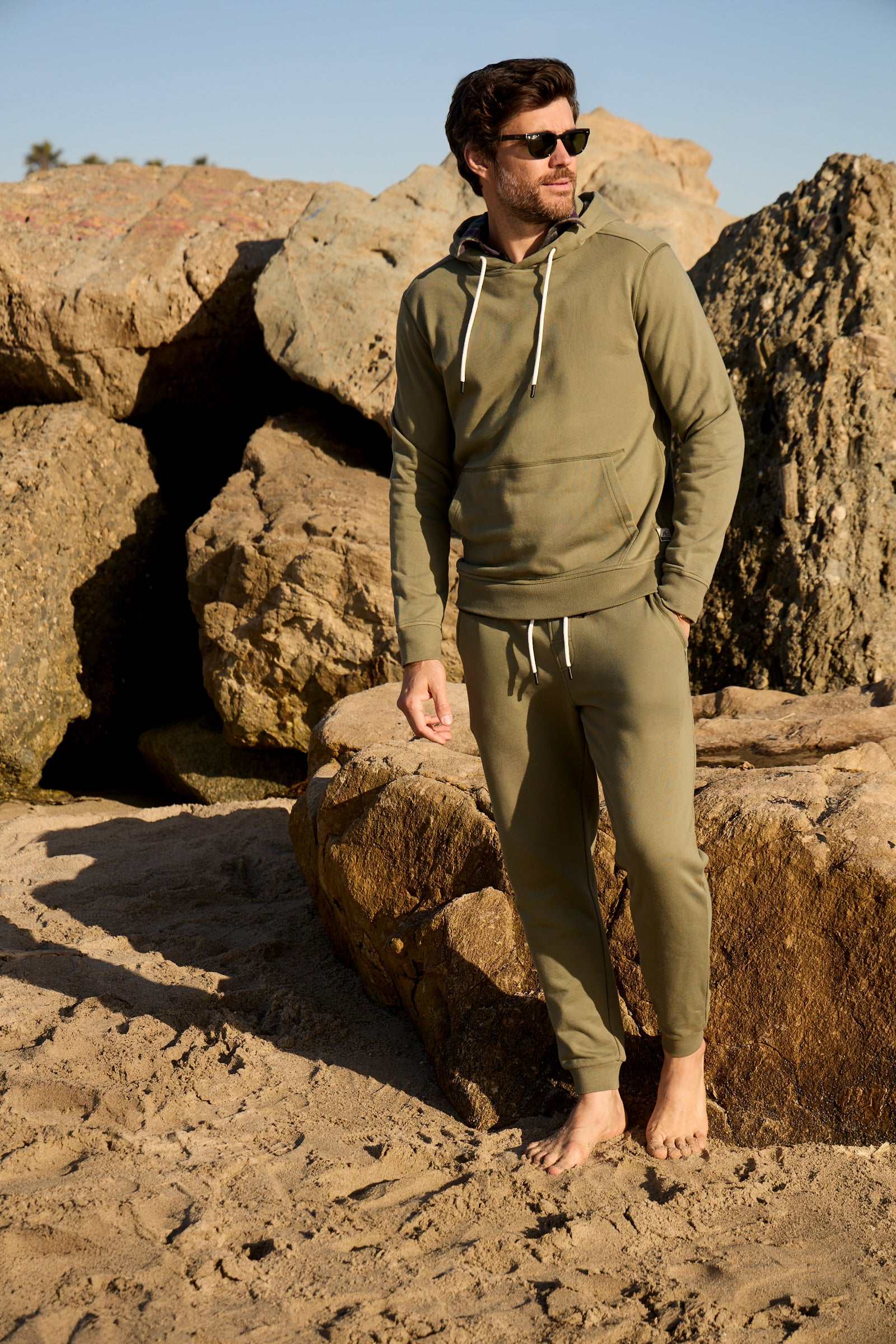 Dune Drawstring Terry Jogger - Lichen Green - Convenient store