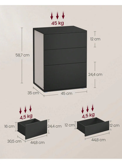 VASAGLE Bedside Table Toolless Assembly
