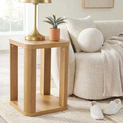 Modern Accent Table with Storage Compact Side