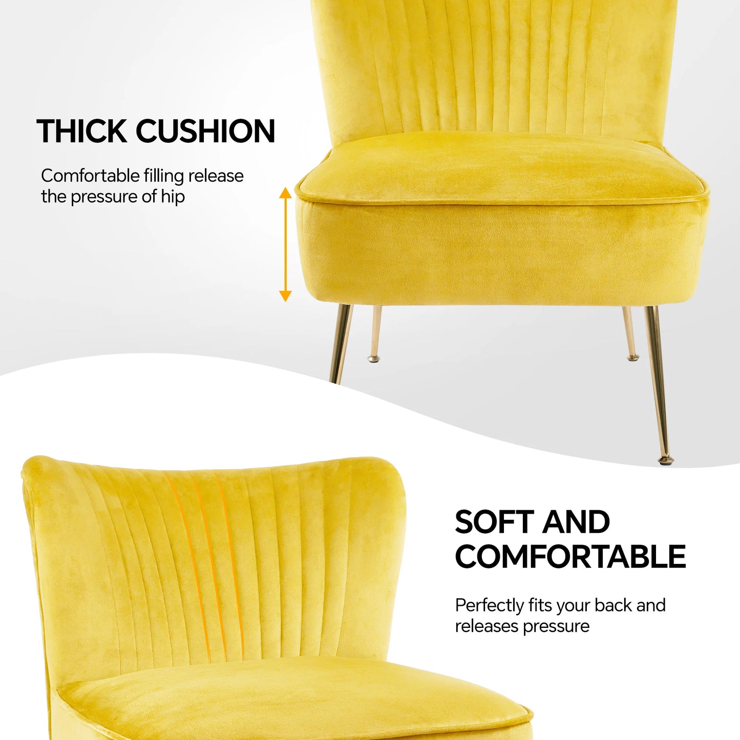  Lazy Velvet Modern Minimalist Sofa