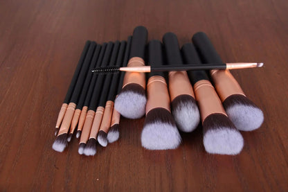 14pcs Wood Handle Makeup Brush Set Convenient store