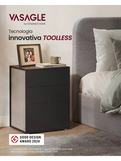 VASAGLE Bedside Table Toolless Assembly