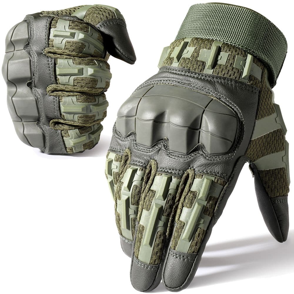 Paintball Airsoft Hunting Shooting PU Leather Gloves