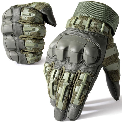 Paintball Airsoft Hunting Shooting PU Leather Gloves