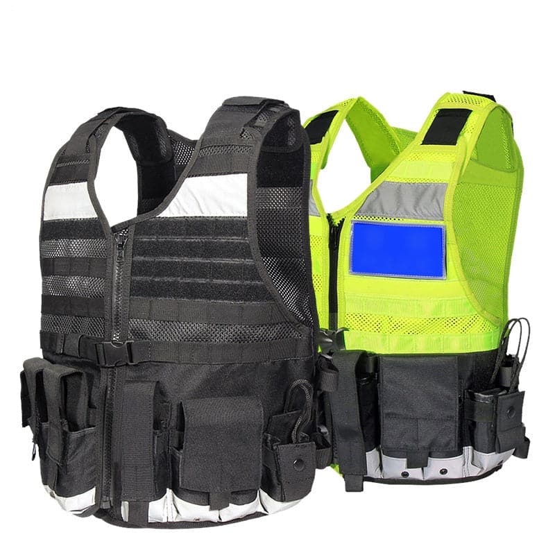 Stab-resistant reflective MOLLE system onboard safety vest