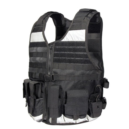 Stab-resistant reflective MOLLE system onboard safety vest