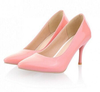 Pointed Women's High Heels Patent Leather Thin Heels - Convenient store
