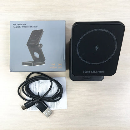 Three-in-one Wireless Folding Magnetic Wireless Charger