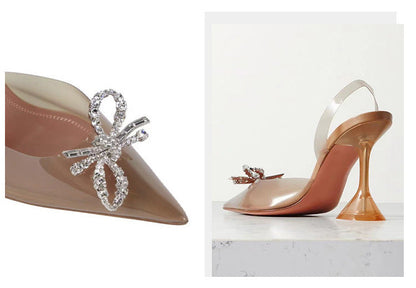 Women's Bow Transparent High Heels - Convenient store