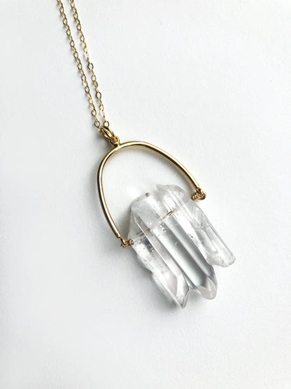 Triple Crystal Arch Necklace
