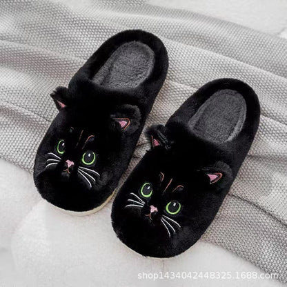 Cartoon Couple Kitty Cotton Slippers
