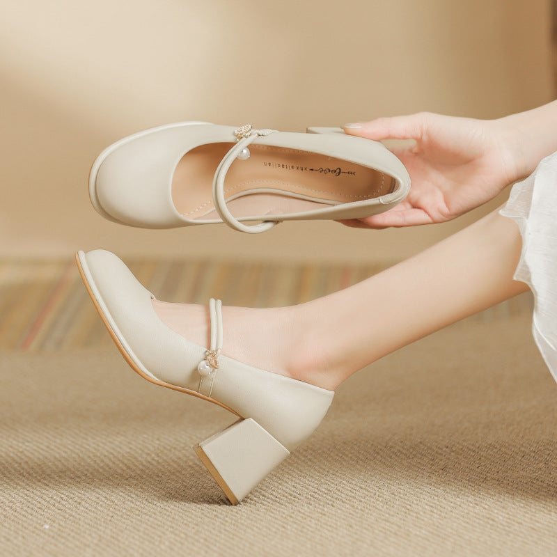 With Chunky Heel High Heels - Convenient store