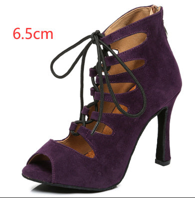 Black And Red Medium High Heels Soft Sole Modern Dance - Convenient store