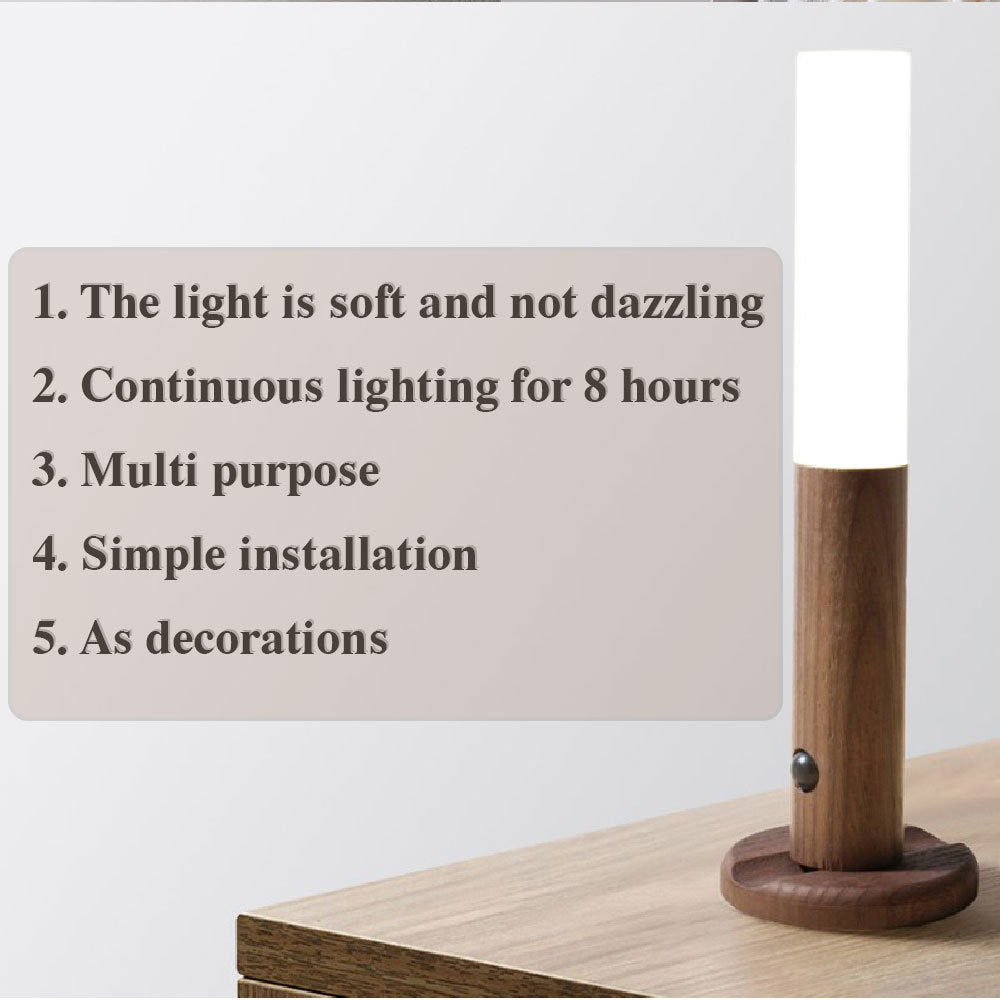 USB Magnetic Wood Motion Sensor Wall Lamp