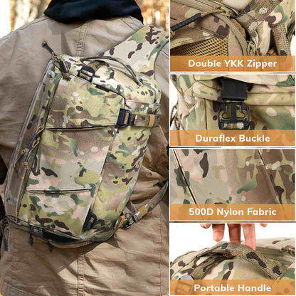 Votagoo Outdoor 13L Tactical Sling Bag 500D Nylon Military Shoulder Pouches