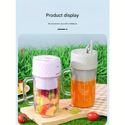 Portable Blender Rechargeable Blender Travel Cup With Lid And Straw, Ideal For Making Milkshakes, Smoothies, And Juices, Mini Blender Suitable For Outdoor Sports, Home Use, And Travel - Convenient store