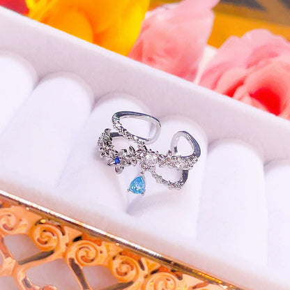 Sweet Garden Floral Teardrop Ring