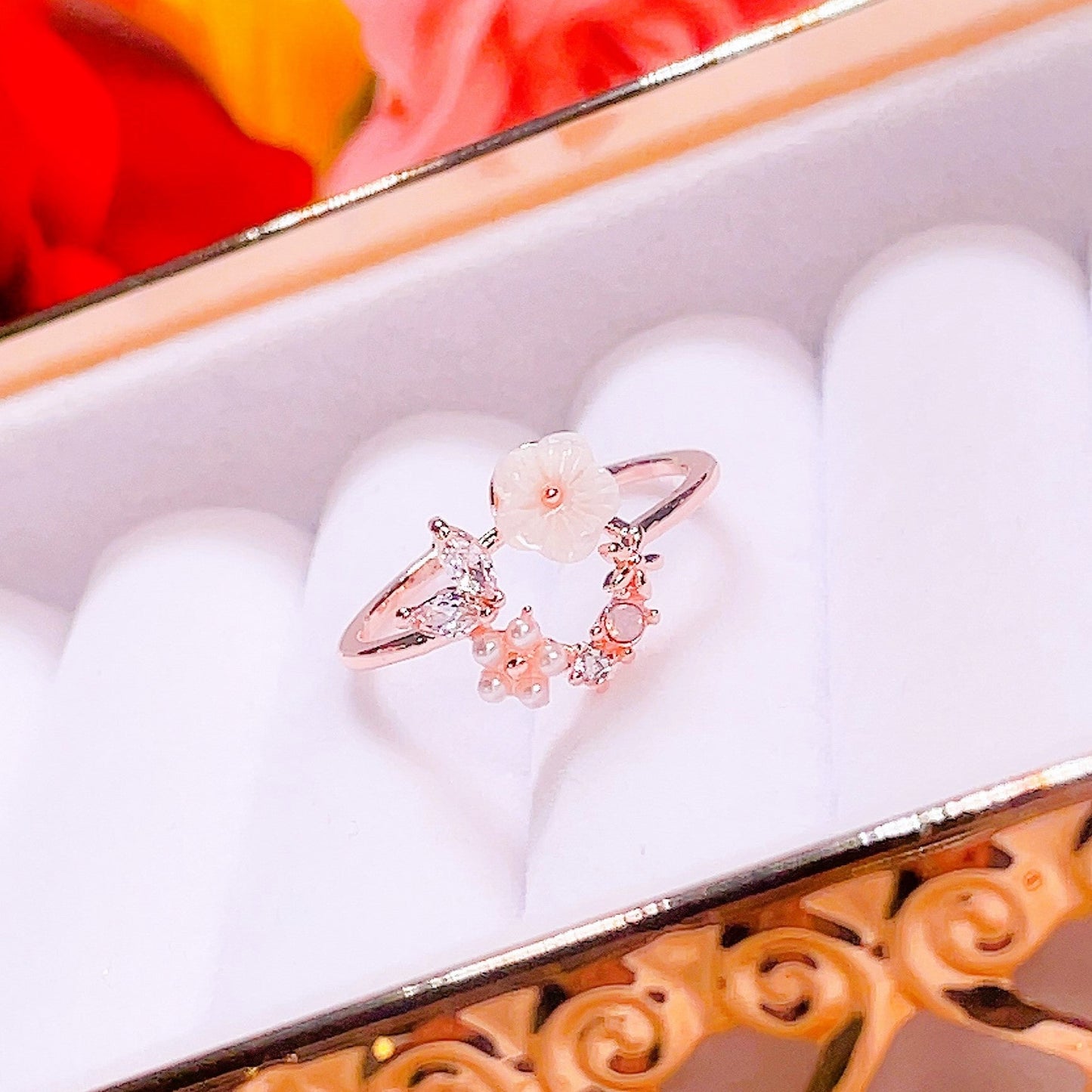 Sweet Garden Floral Wreath Ring