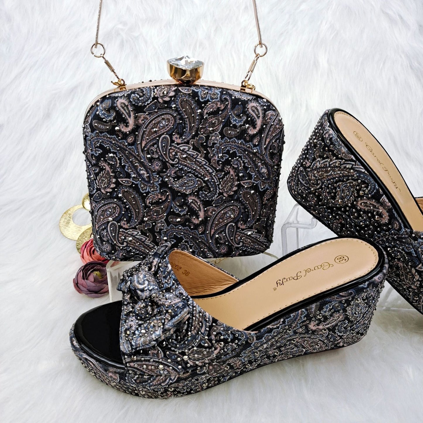 Comfortable Wedge Shoes Same Series Bag Suit - Convenient store