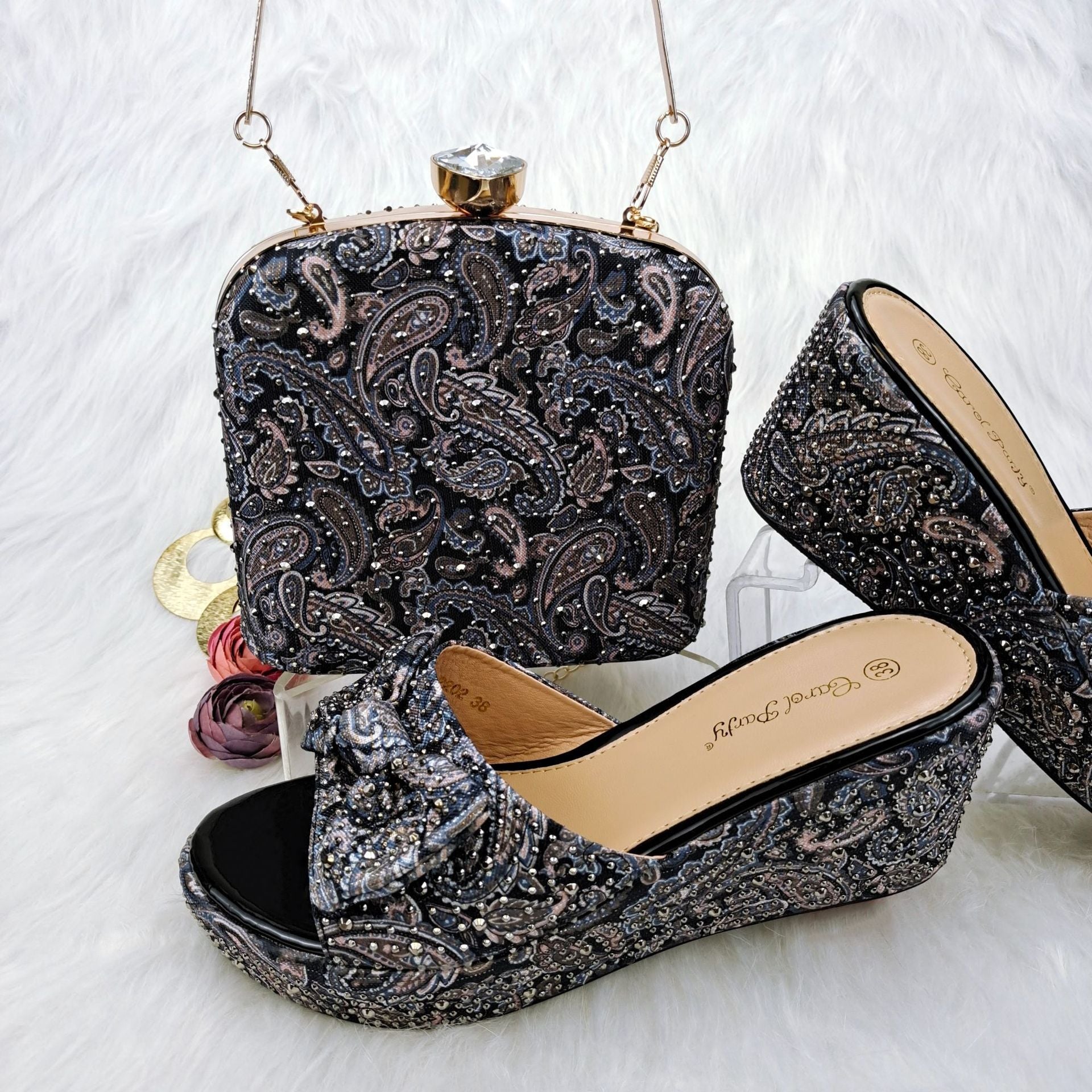 Comfortable Wedge Shoes Same Series Bag Suit - Convenient store