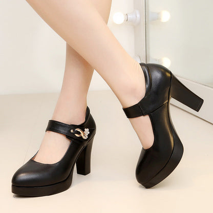 Women's Faux Leather High Heels - Convenient store