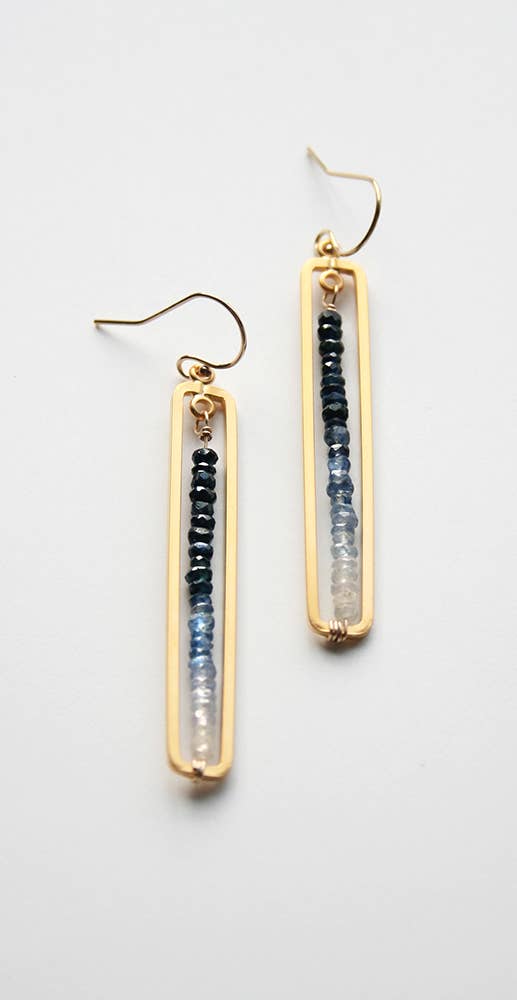 Sapphire Bar Earrings