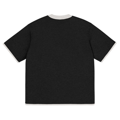 Black with Bone Trim Knitted classic tee