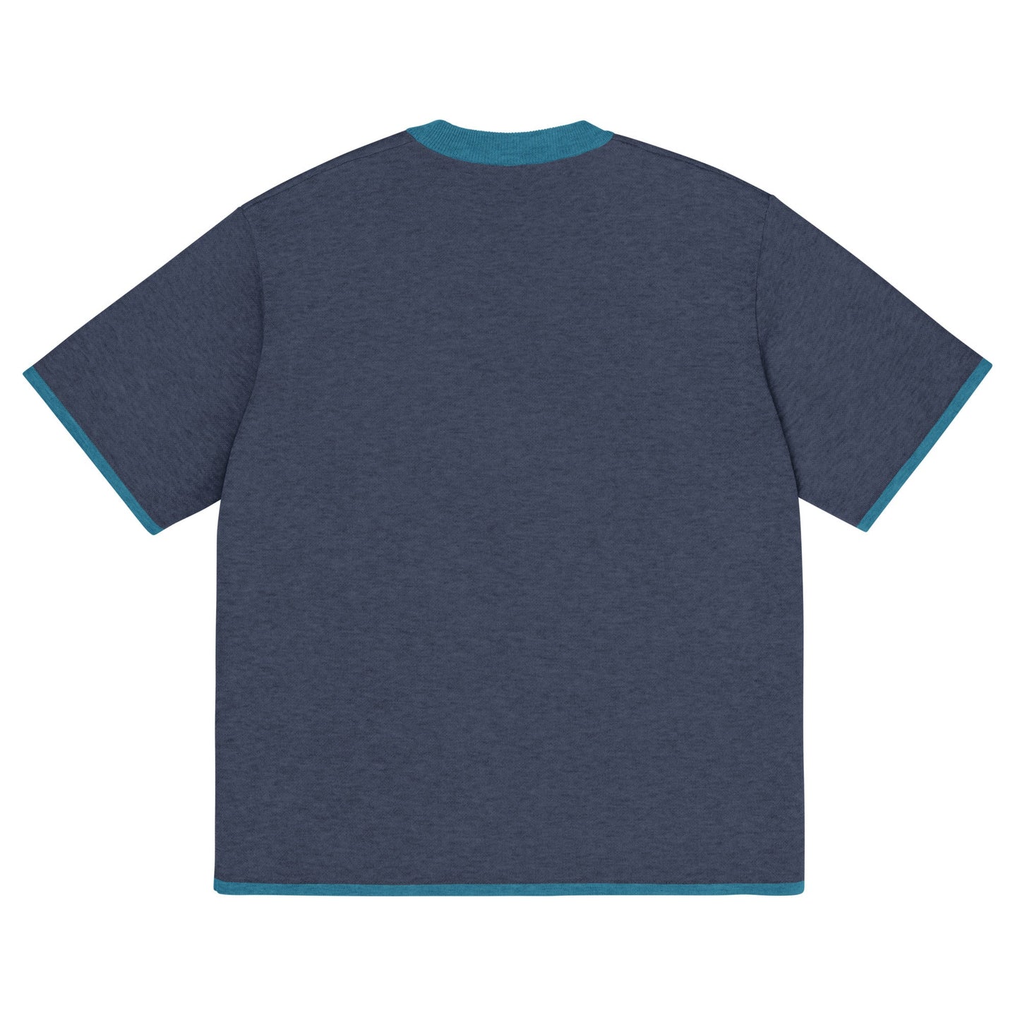 Navy Blue with Aqua Blue Trim Knitted classic tee