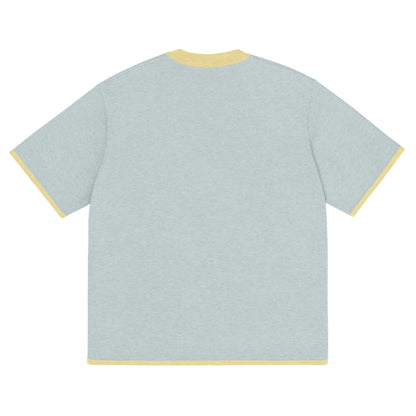 Powder with Yellow Trim Knitted classic tee
