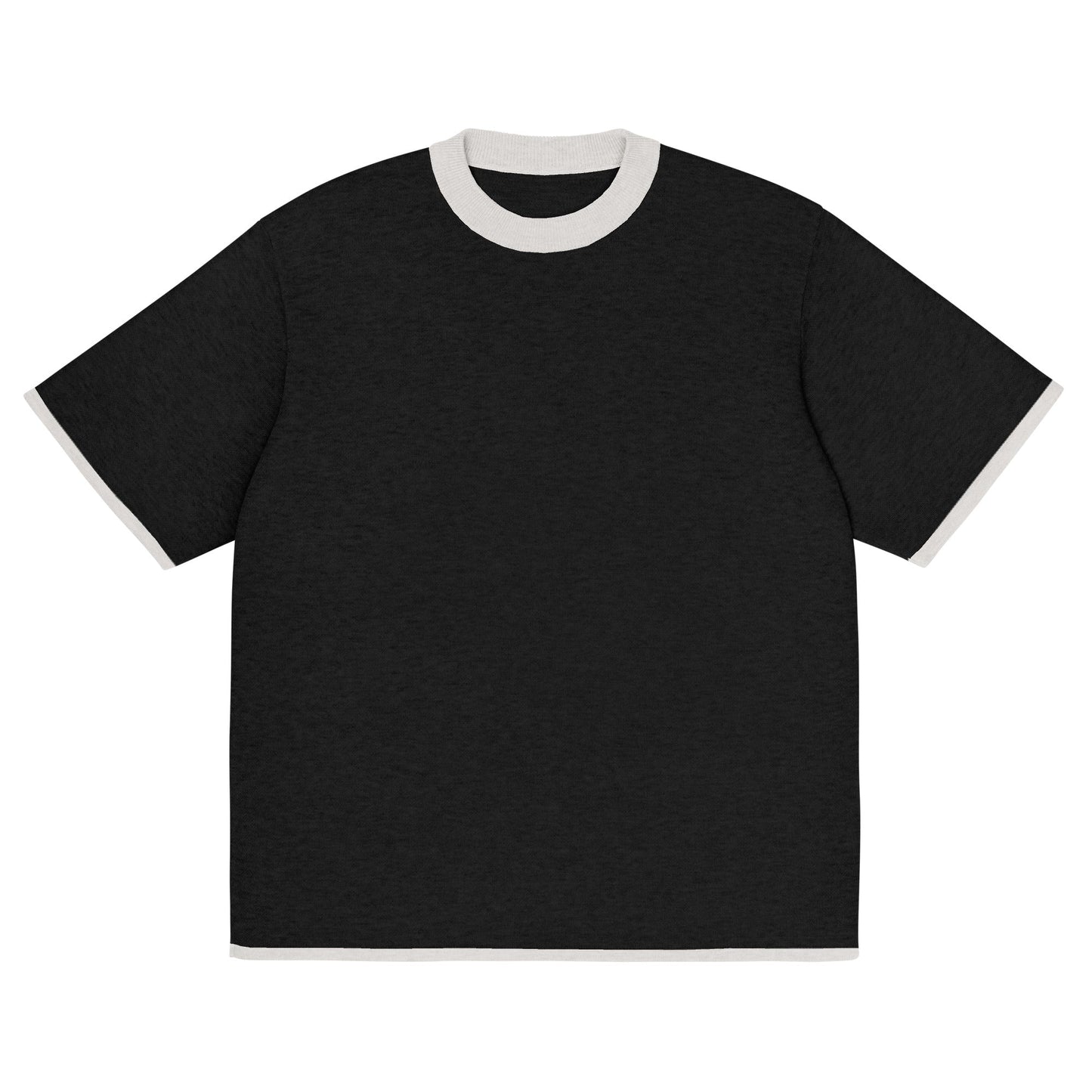 Black with Bone Trim Knitted classic tee