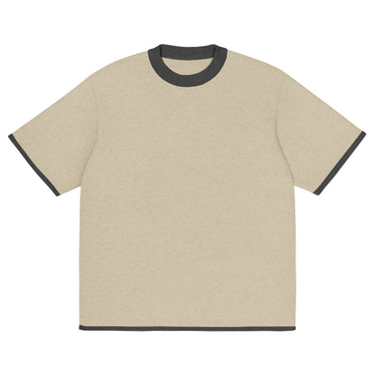 Beige with Charcoal Trim Knitted classic tee