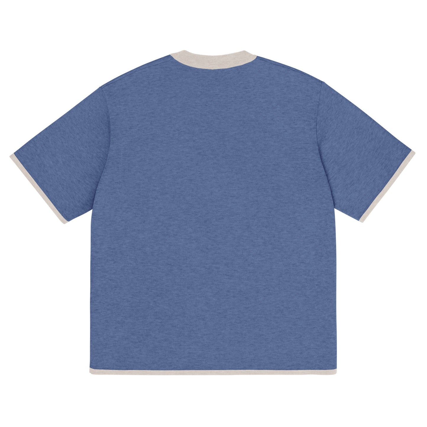 Denim Blue with Sand Trim Knitted classic tee