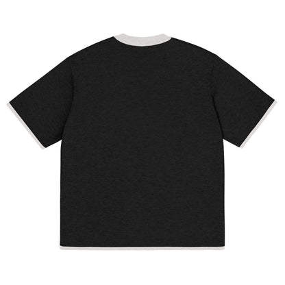 Black with Bone Trim Knitted classic tee
