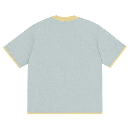 Powder with Yellow Trim Knitted classic tee