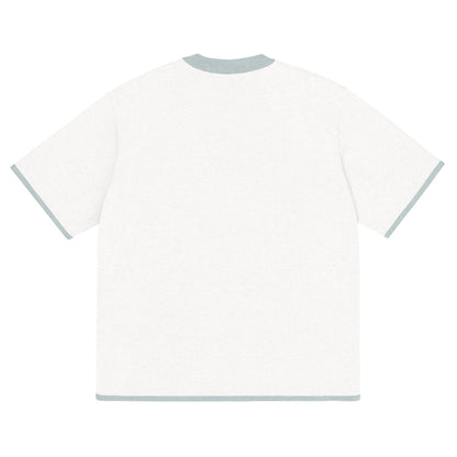 White Powder with Blue Trim Knitted classic tee